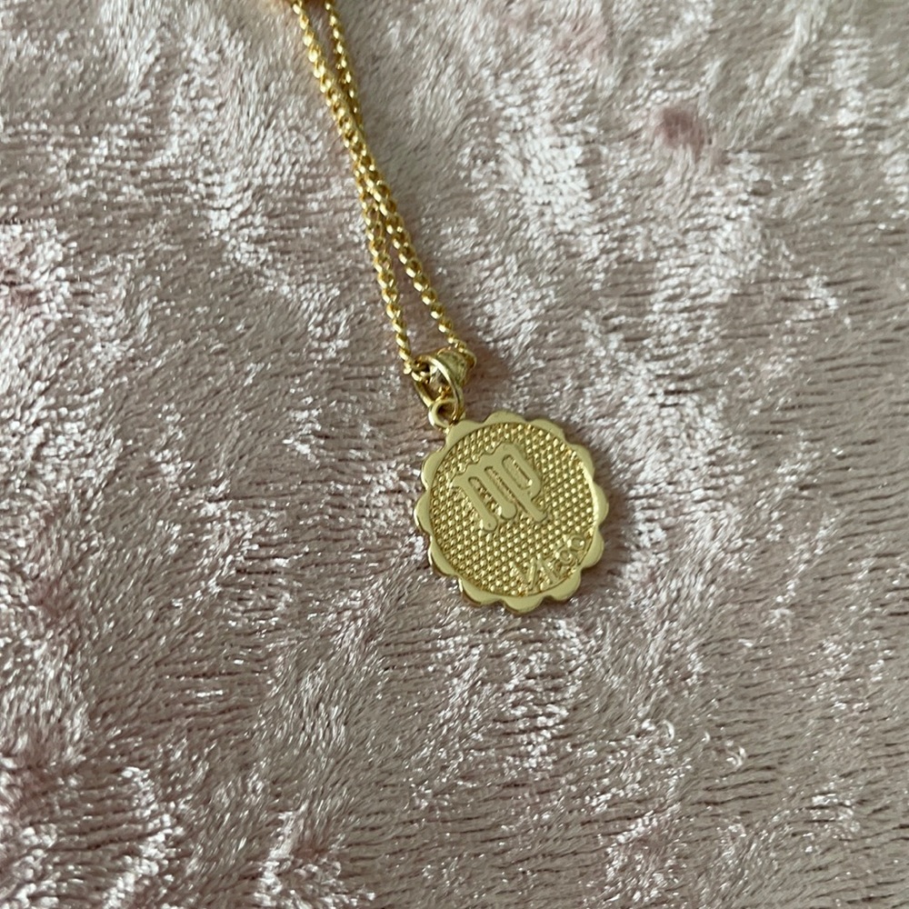 Virgo gold coin necklace